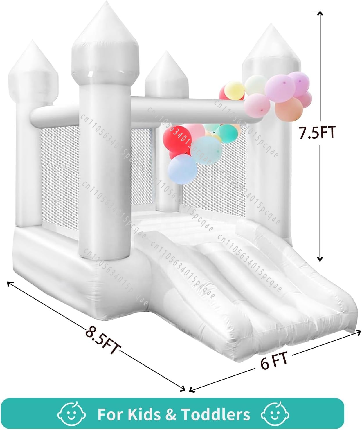 Trampoline Mini Indoor - 美しいミニサイズの白いウェディング用インフレータブルキャッスル、屋内外兼用、子供用トランポリン