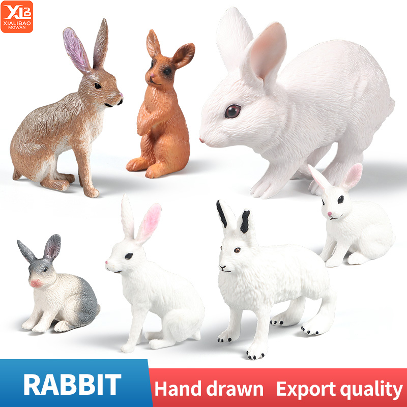 Kids Toys Packaging - 教育用のかわいいシミュレーションモデル動物のおもちゃ - PVC製のシロクマ、ウサギ、バニー、農場の動物のアクションフィギュア、子供の装飾用
