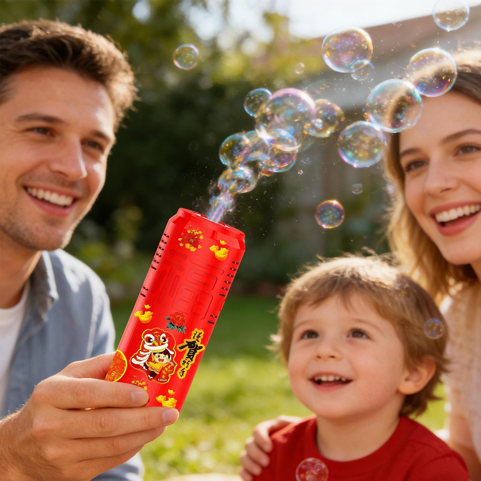 Bubble Machine Outdoor - 新年花火バブルマシン雰囲気おもちゃカラフルな照明効果音パーティー誕生日屋外ガーデンアクセサリー