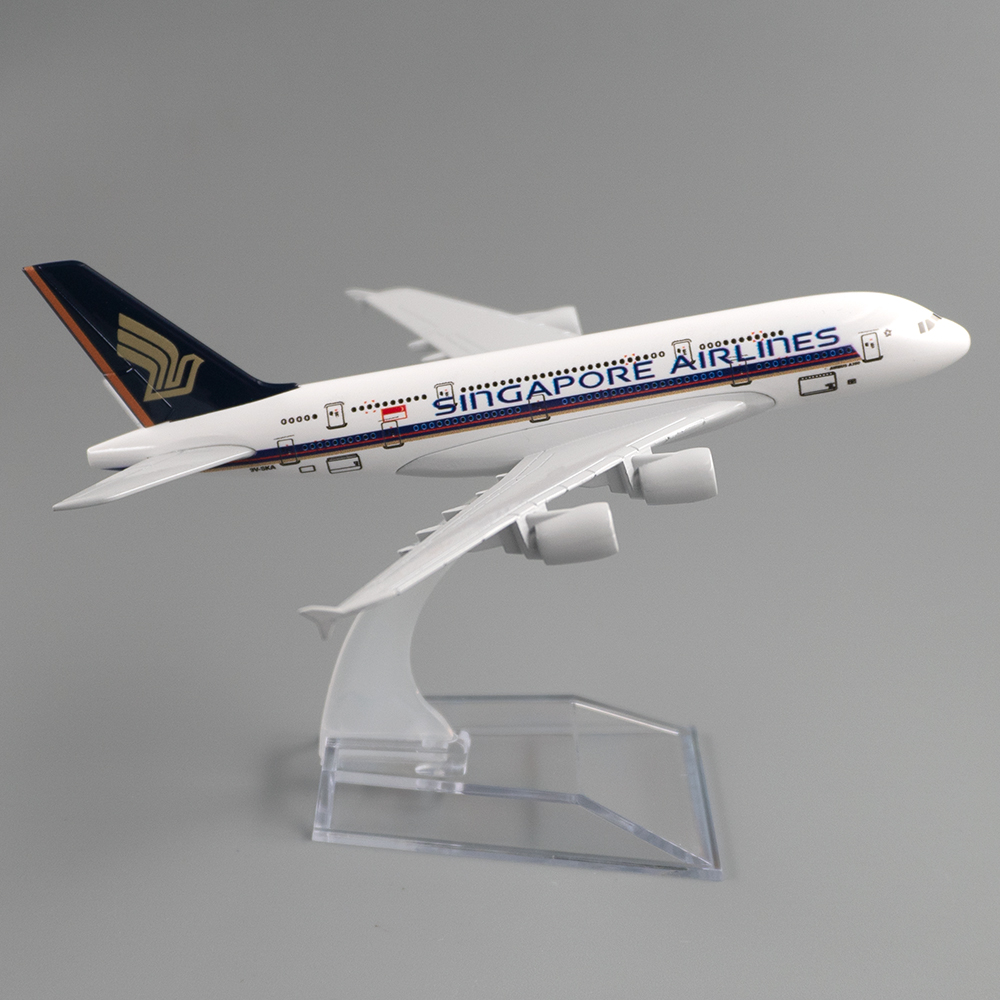 Kids Toys Singapore - 1/400 スケール航空機エアバス A380 シンガポール航空 16 センチメートル合金飛行機モデルのおもちゃ子供キッズギフト用コレクション