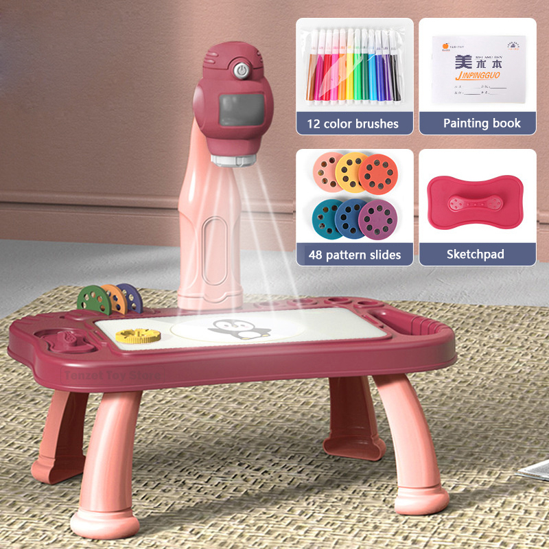 Kids Toys Drawing - 子供のためのインテリジェントなプロジェクターセット,教育玩具,手工芸品の描画,絵画ツール