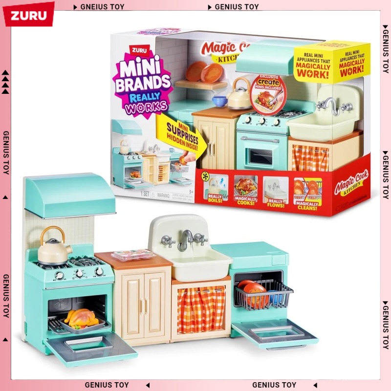 Play Kitchen Set - ズル ミニブランド マジッククックキッチンセット サプライズトイ ミニ家電 実物と同じ機能付き