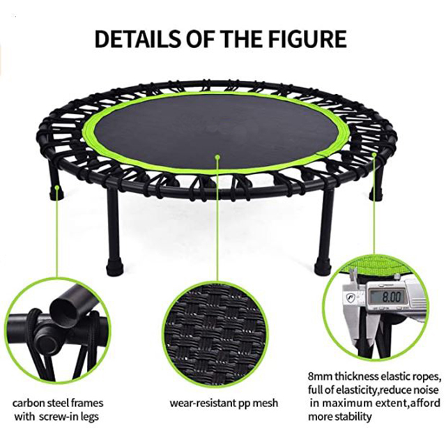 Trampoline Mini Indoor - 室内折りたたみ式バンジーコード40インチミニフィットネストランポリン、子供と大人向けのリバウンダートランポリン、販売促進中