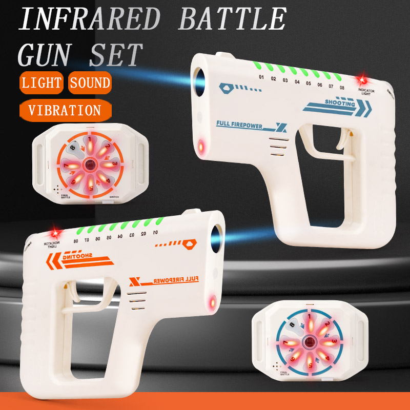 Laser Tag Set Kids - 赤外線シューティングゲームガンセット レーザータグおもちゃ銃 ライト・サウンド・振動付き キッズピストル 男の子用 子供用