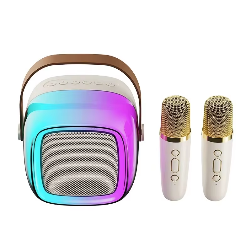 Kids Microphone Karaoke - ポータブルミニ充電式カラオケマシン スピーカー、2つのマイク付き、KTV DSPシステム、ハイファイステレオサウンド、子供向け