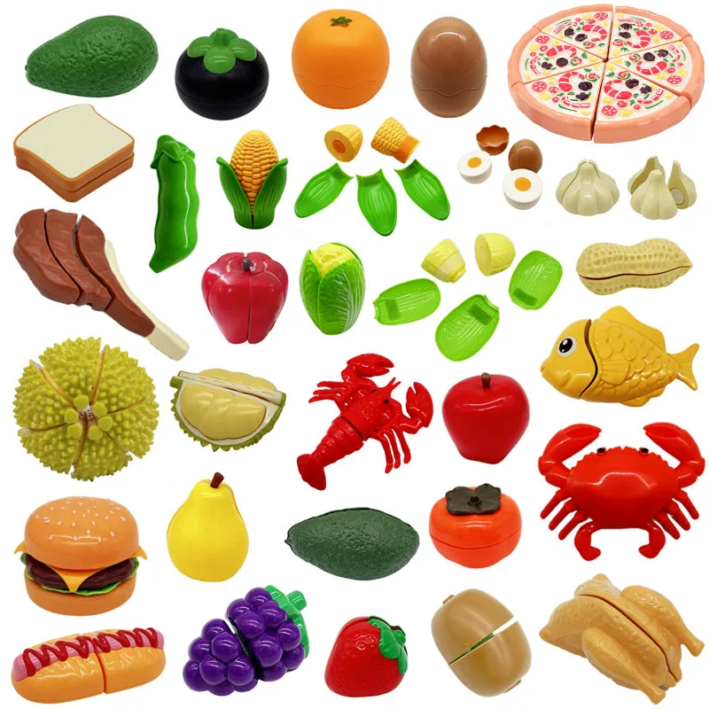 Play Kitchen Set - 子供のためのモンテッソーリハウスゲーム,果物,ピタヤ,野菜,シミュレーション,キッチン,古典的なゲーム,教育玩具,ギフトを切る