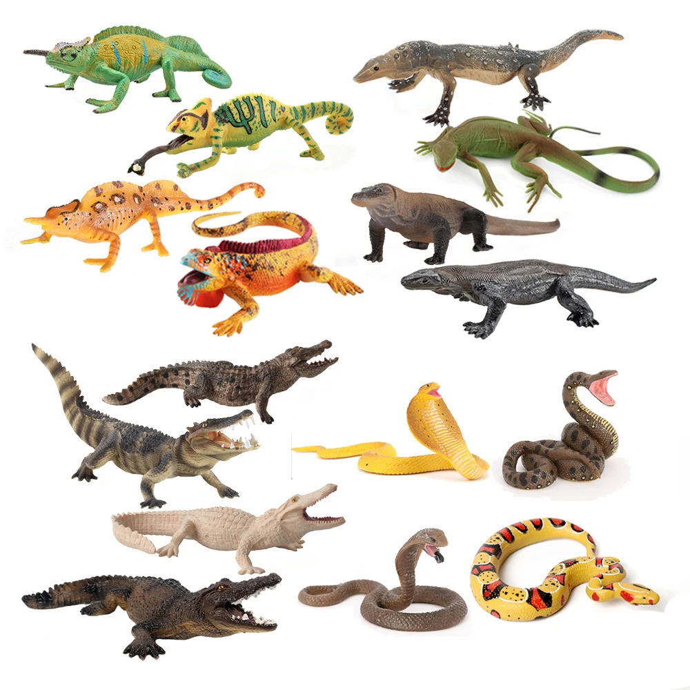 Kids Toys 10 Year Old - プラスチックカメレオンモデルおもちゃイグアナワニ置物トカゲモロク爬虫類動物アクションフィギュア子供のおもちゃゲームキッズギフト