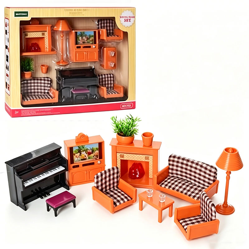 Play Kitchen Set - 1/12 スケールドールハウス家具セット寝室バスルームキッチンリビングルームミニチュア DIY アクセサリー子供のためのごっこ遊びミニハウス