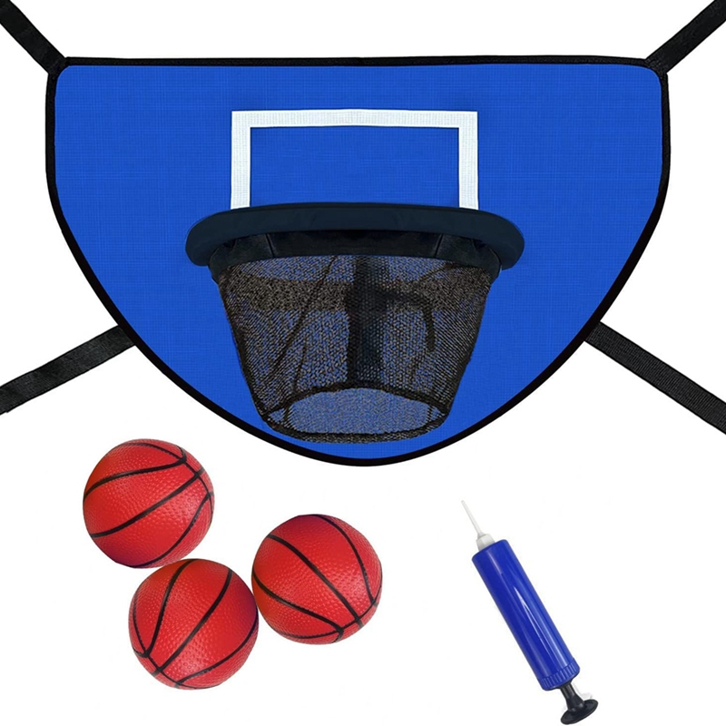 Trampoline Mini Indoor - トランポリンバスケットボールフープキット,ポンプとミニボール付き,耐久性,子供と大人のためのアタッチメント,屋内と屋外