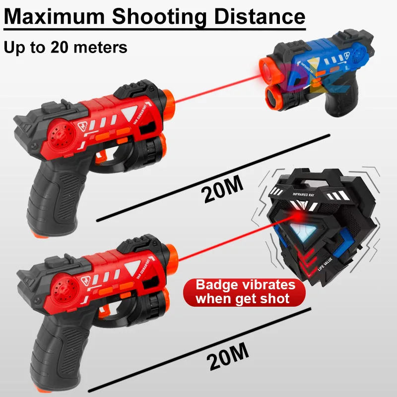 子供用赤外線バトルガンセット 電動おもちゃ銃 レーザータグイ - Laser Tag Set Kids のレビューと価格