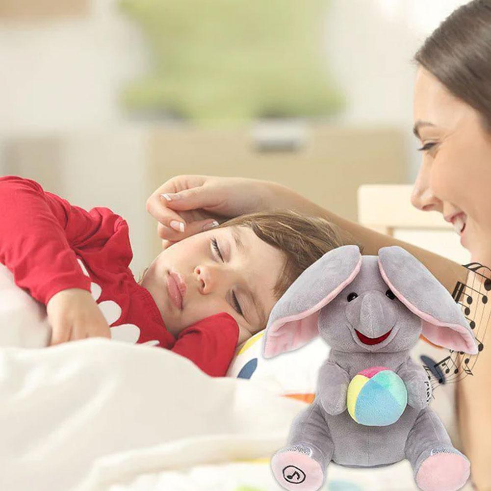 面白いかくれんぼ象のぬいぐるみ、耳を振って陽気な歌を歌う、象 - Kids Toys Elephant のレビューと価格