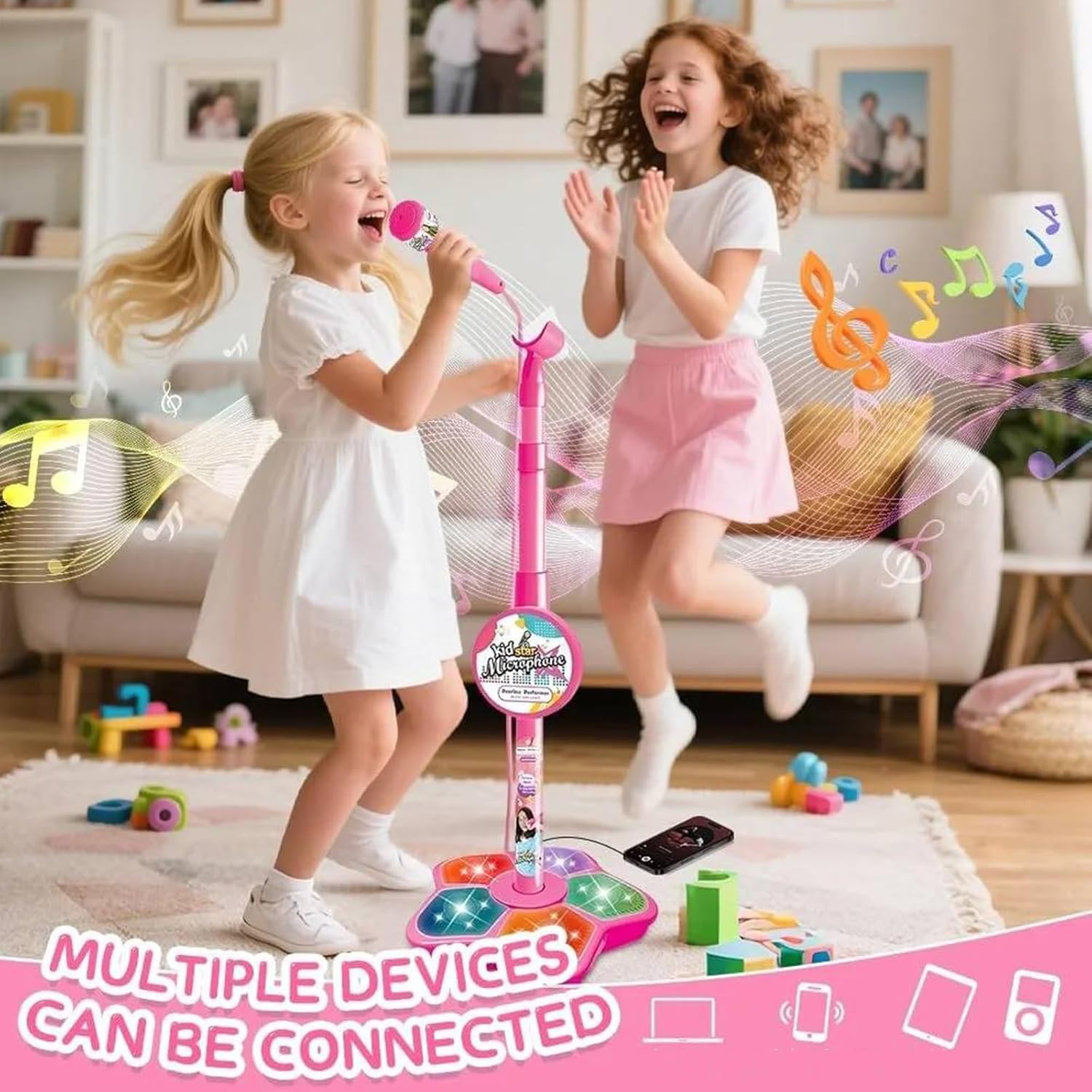 子供用マイクスタンドおもちゃポータブル子供用カラオケ電子耐久 - Kids Microphone Karaoke のレビューと価格