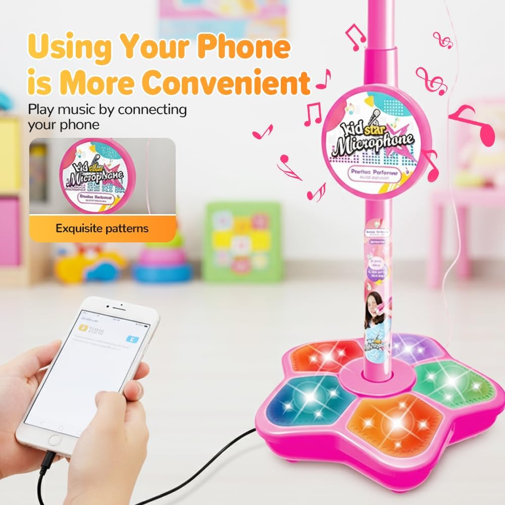 子供用マイクスタンドおもちゃポータブル子供用カラオケ電子耐久 - Kids Microphone Karaoke のレビューと価格