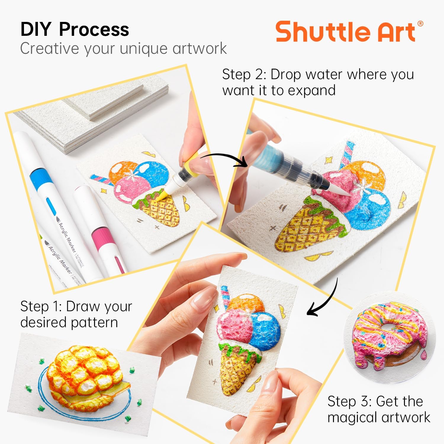 3D立体発泡テクスチャ絵画紙セット 子供用 DIYアートクラ - Kids Toys Drawing のレビューと価格
