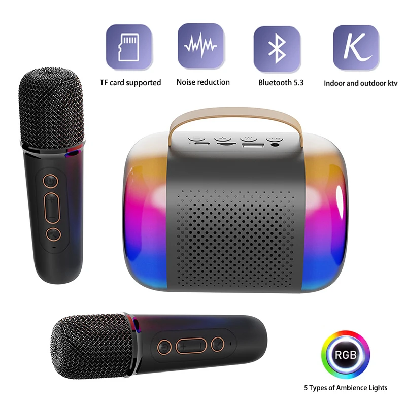 新しいミニマイクスピーカー、カラオケ用ポータブルワイヤレスB - Kids Microphone Karaoke のレビューと価格