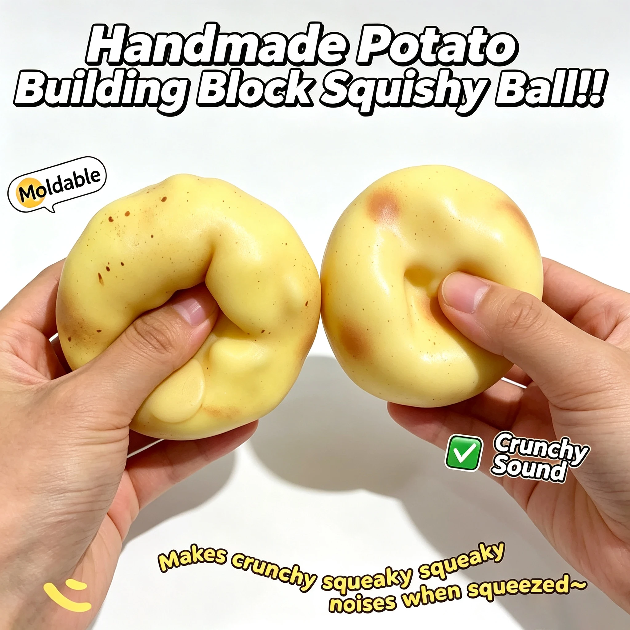 カリカリポテトスクイッシーストレスボールASMRフィジェット - Sensory Fidget Toys のレビューと価格