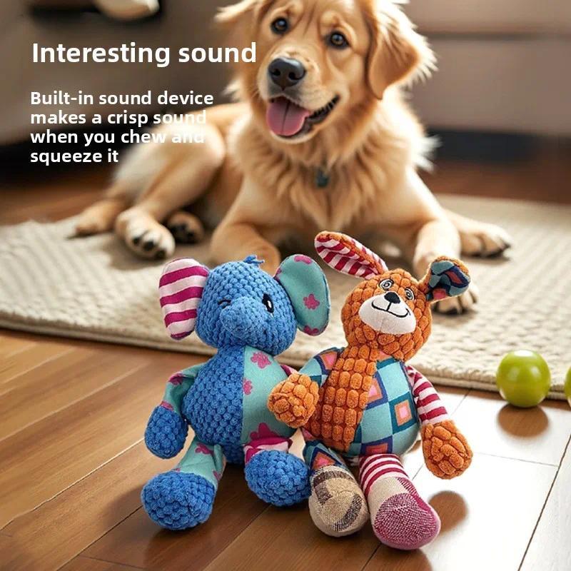 1 ピースインタラクティブ鳴き笛付きぬいぐるみ犬用噛むおもち - Kids Toys Elephant のレビューと価格