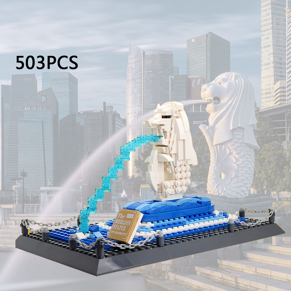 世界的に有名な近代建築シンガポールマーライオン噴水ビルディン - Kids Toys Singapore のレビューと価格