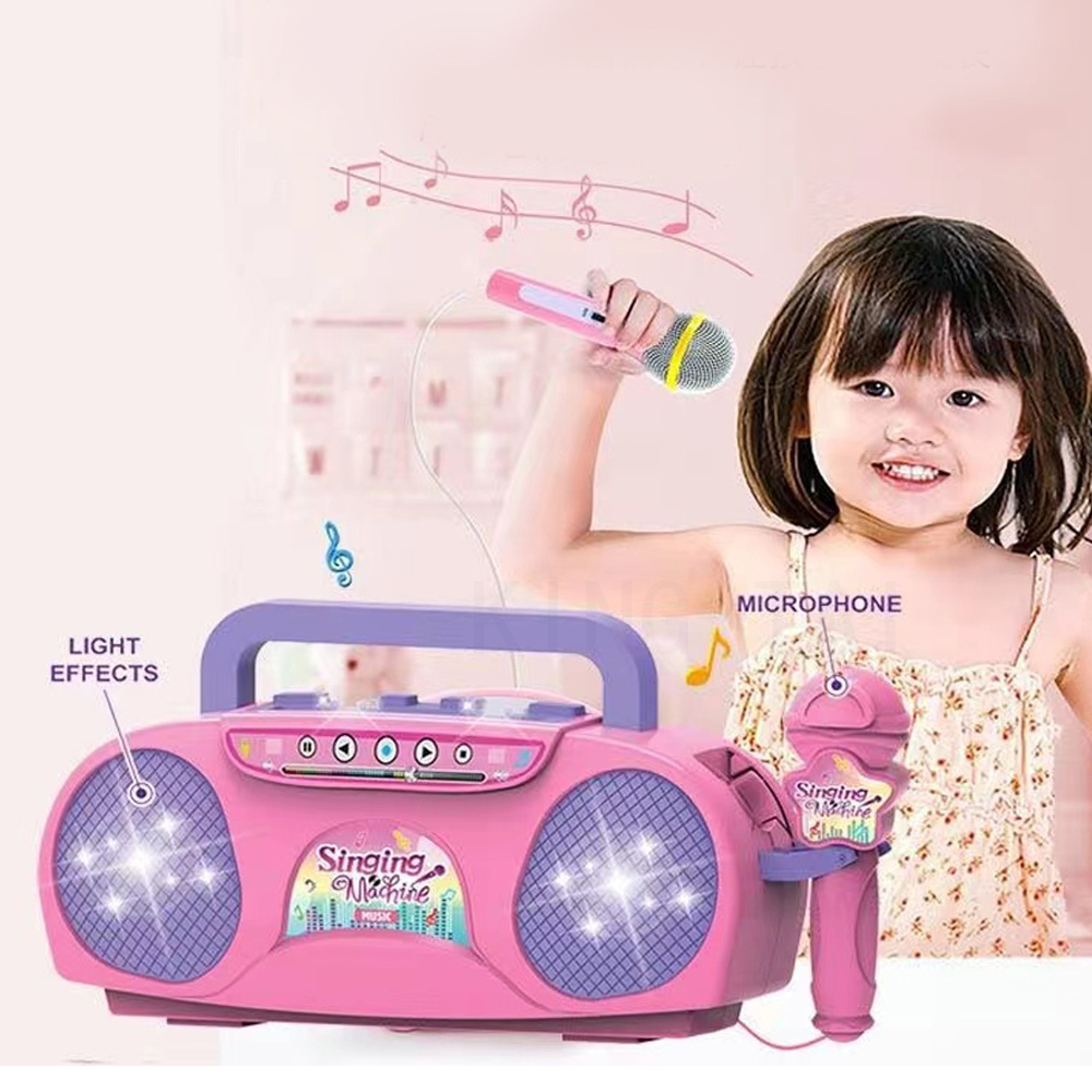 キッズマイクカラオケマシン楽器のおもちゃライト屋内屋外旅行教 - Kids Microphone Karaoke のレビューと価格