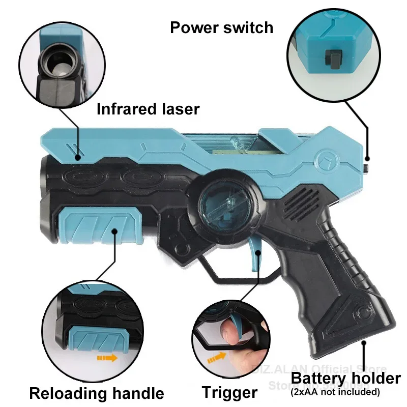 レーザータグバトルゲームガンセット 電動赤外線おもちゃ銃 キ - Laser Tag Set Kids のレビューと価格