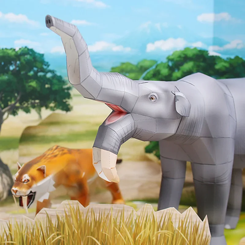 ディノテリウム象折り紙アート折りたたみミニ3D紙モデルペーパ - Kids Toys Elephant のレビューと価格