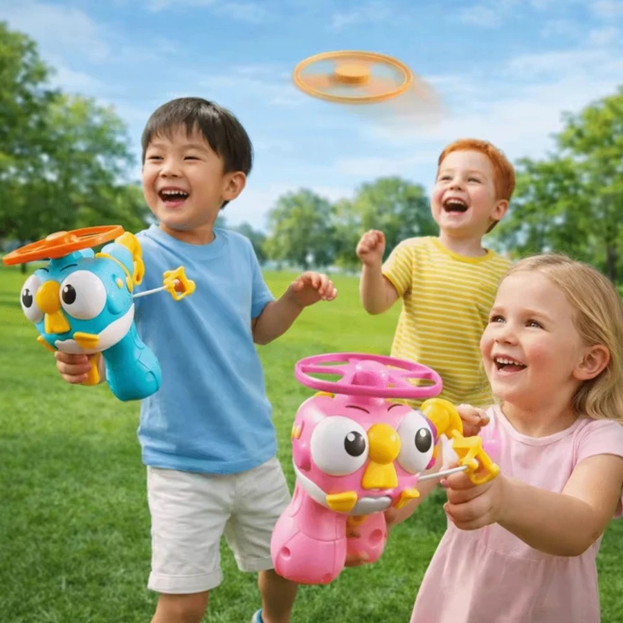 子供用プルコード竹製コプターUFOランチャー、屋外での親子遊 - Kids Toys 10 Year Old のレビューと価格
