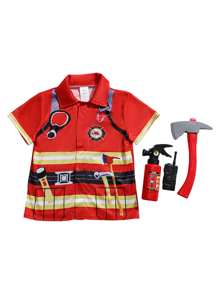 キッズ消防士風シャツおもちゃアクセサリー付き、子供用半袖テー - Kids Toys Boys のレビューと価格