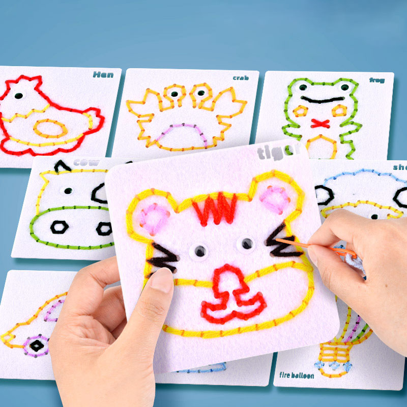 子供向け細かい運動能力を養う糸通しボード 不織布製ひも通し縫 - Kids Quiet Toys のレビューと価格