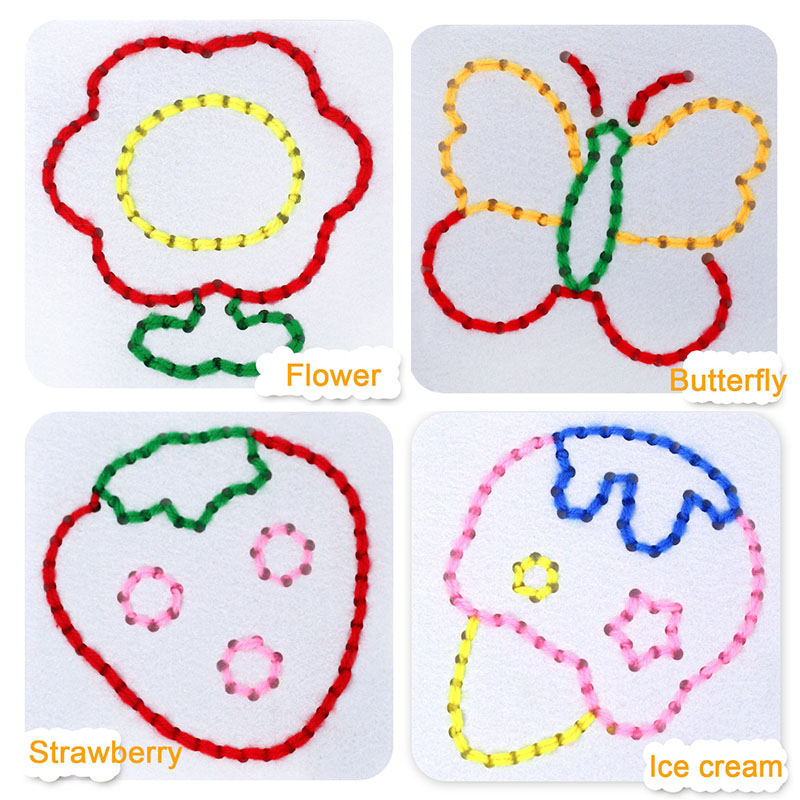 子供向け細かい運動能力を養う糸通しボード 不織布製ひも通し縫 - Kids Quiet Toys のレビューと価格