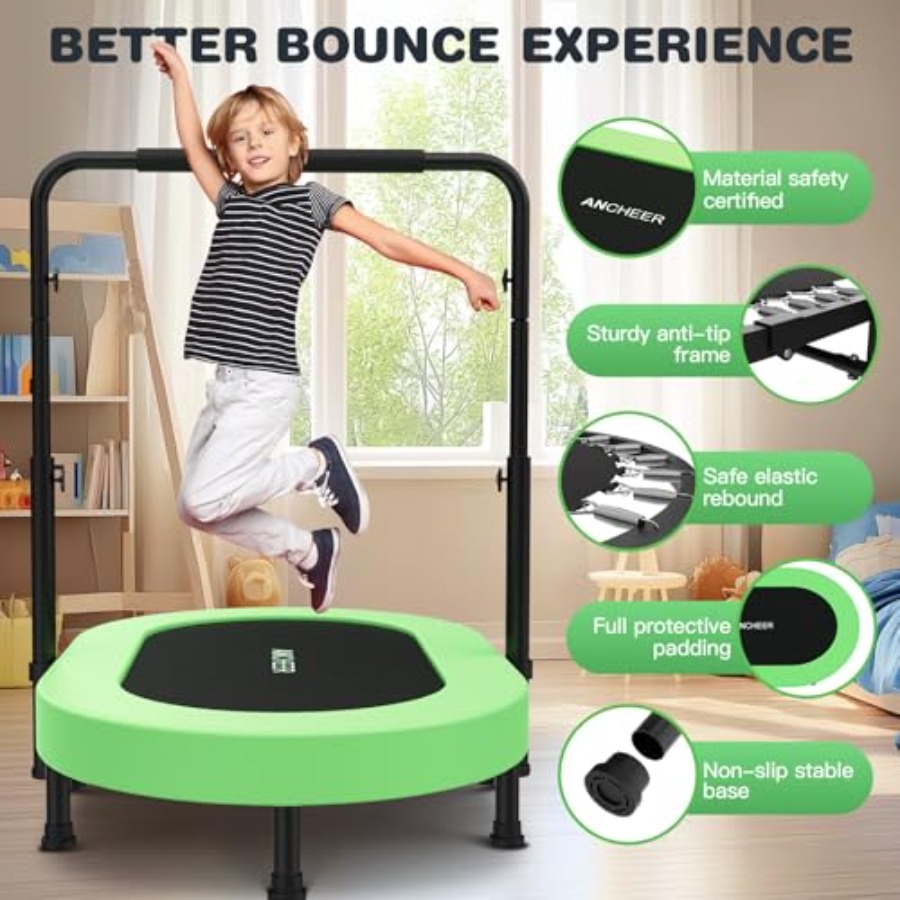 幼児用トランポリン、屋内外兼用、スチールフレーム、青色のフォ - Trampoline Mini Indoor のレビューと価格
