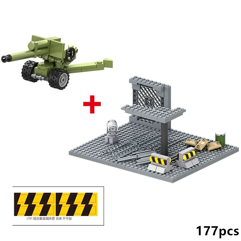 軍事警察陸軍基地防衛壕司令部コンテナ監視塔ビルディングブロッ - Kids Toys Set のレビューと価格