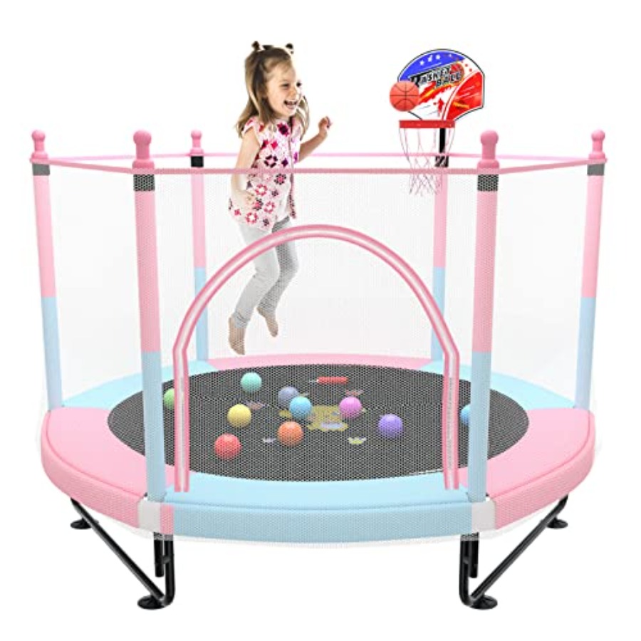 家庭用室内トランポリン：スチールフレーム、青色の安全囲いネッ - Trampoline Mini Indoor のレビューと価格