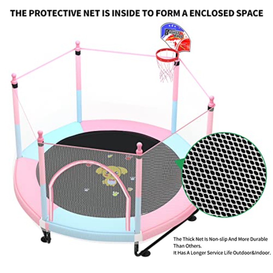 家庭用室内トランポリン：スチールフレーム、青色の安全囲いネッ - Trampoline Mini Indoor のレビューと価格