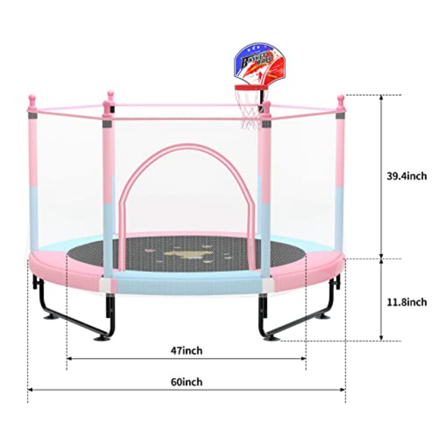 家庭用室内トランポリン：スチールフレーム、青色の安全囲いネッ - Trampoline Mini Indoor のレビューと価格