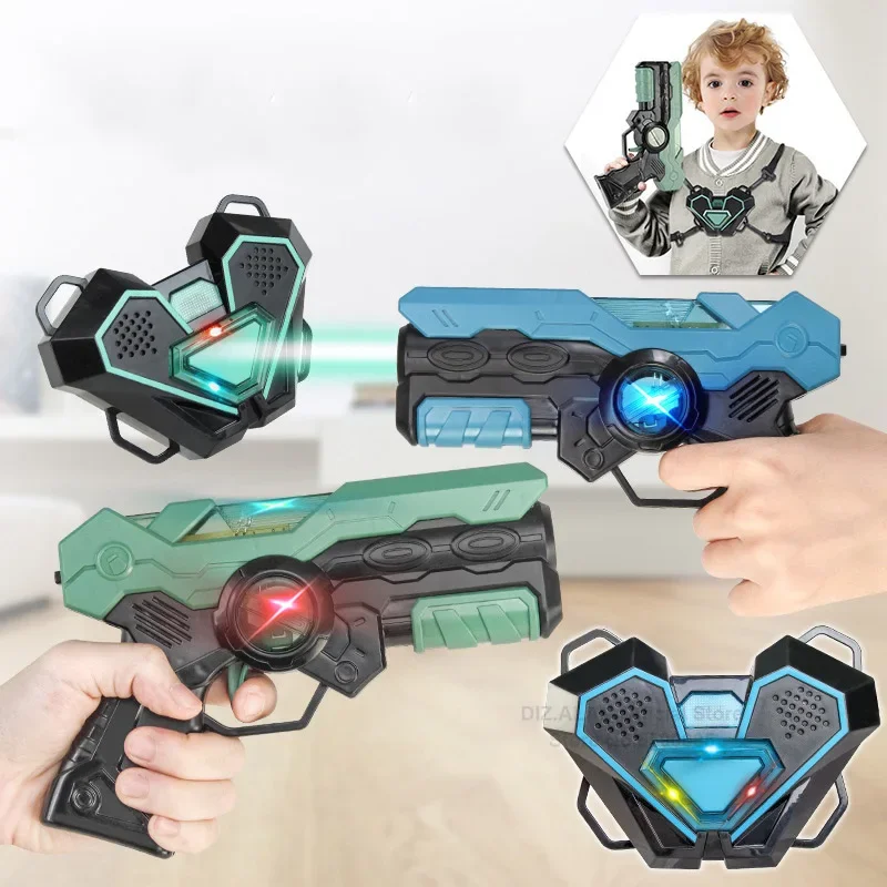 レーザータグバトルゲームガンセット 電動赤外線おもちゃ銃 キ - Laser Tag Set Kids のレビューと価格