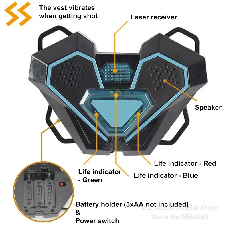 レーザータグバトルゲームガンセット 電動赤外線おもちゃ銃 キ - Laser Tag Set Kids のレビューと価格