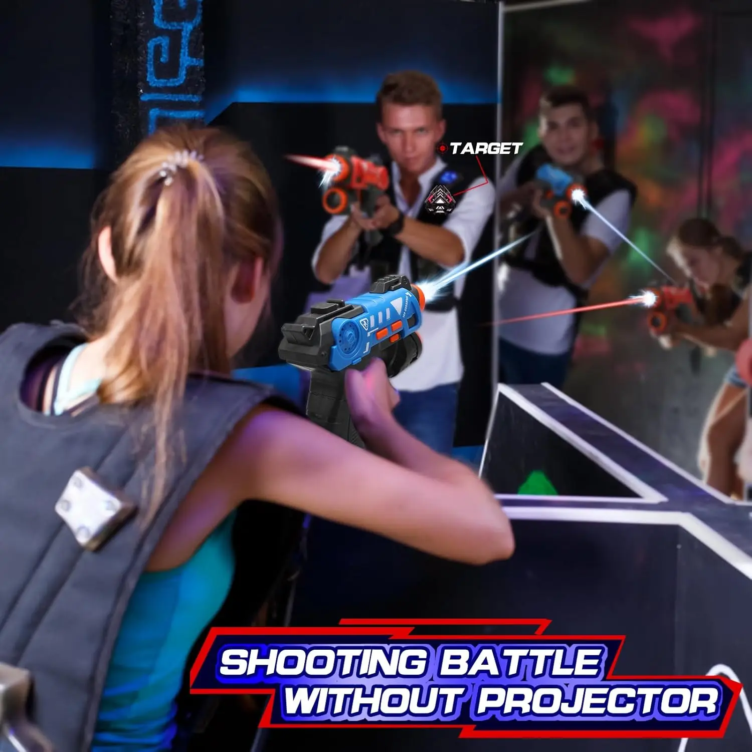 レーザータグガンセット、プロジェクターターゲット付き、赤外線 - Laser Tag Set Kids のレビューと価格