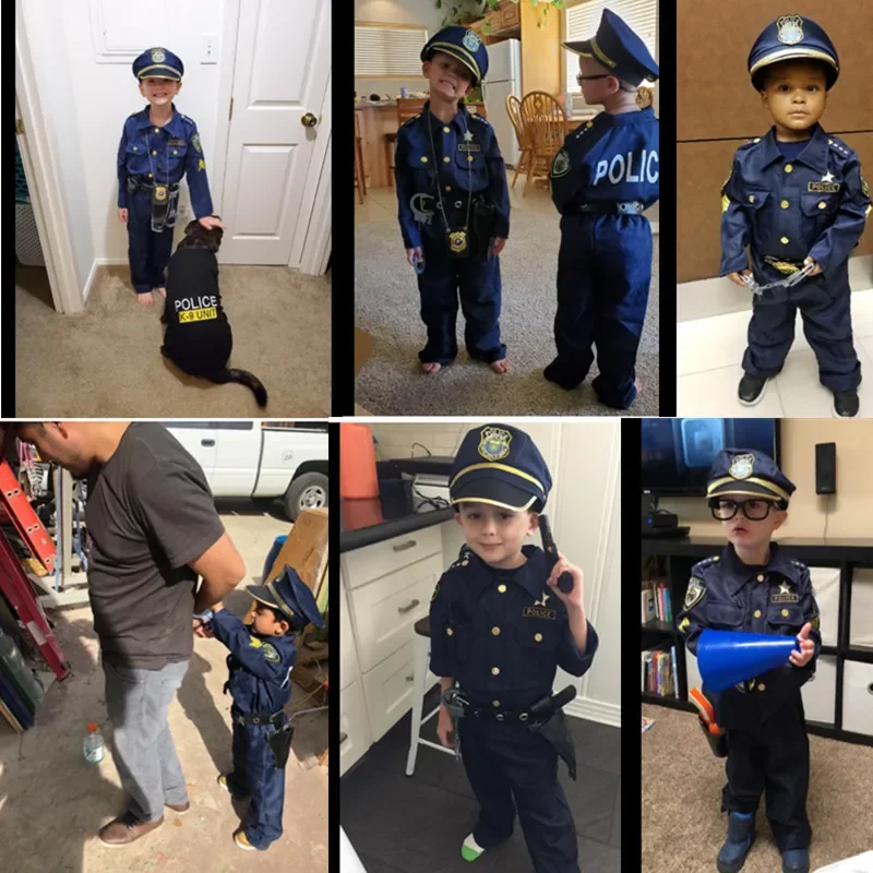 3-12歳のかわいいアメリカの子供用警察官コスチューム、男の - Kids Toys Set のレビューと価格