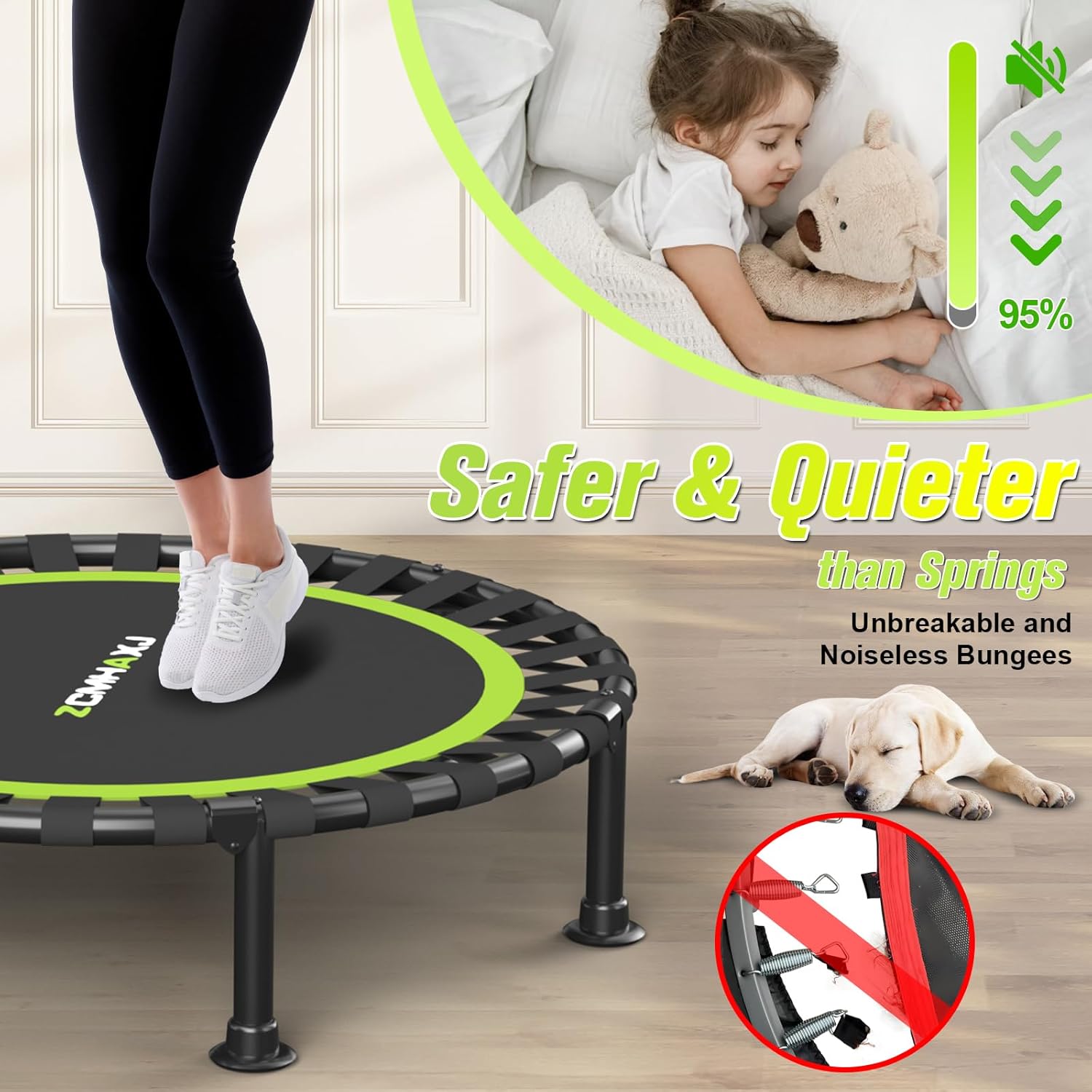 折りたたみ式ミニトランポリン 40インチ ポリプロピレンPP - Trampoline Mini Indoor のレビューと価格