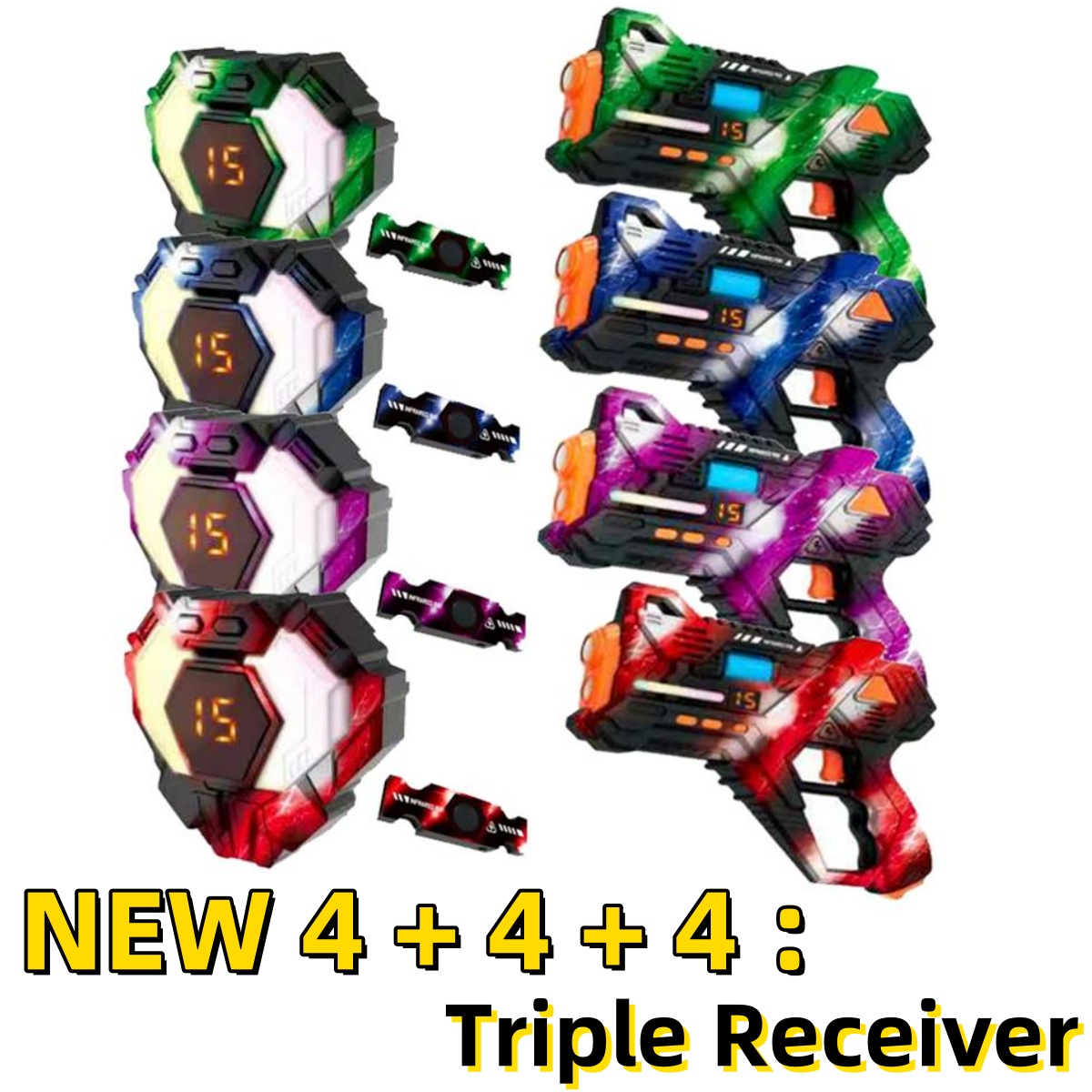 CSTAG 4x4x4レーザータグガンセット 3センサー搭載 - Laser Tag Set Kids のレビューと価格