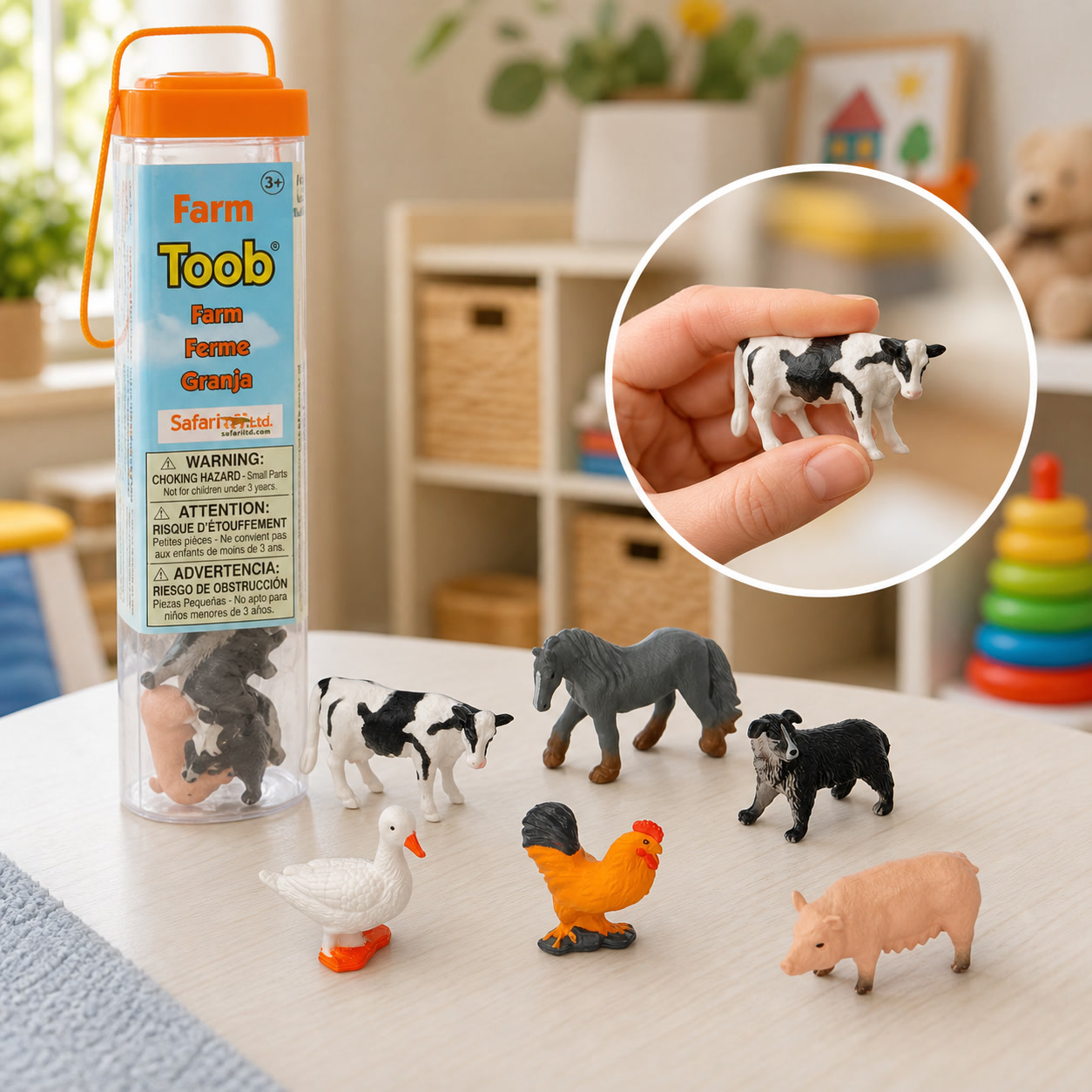 6個入りミニ動物フィギュア収納チューブ、リアルな子供用おもち - Kids Toys Play Youtube のレビューと価格