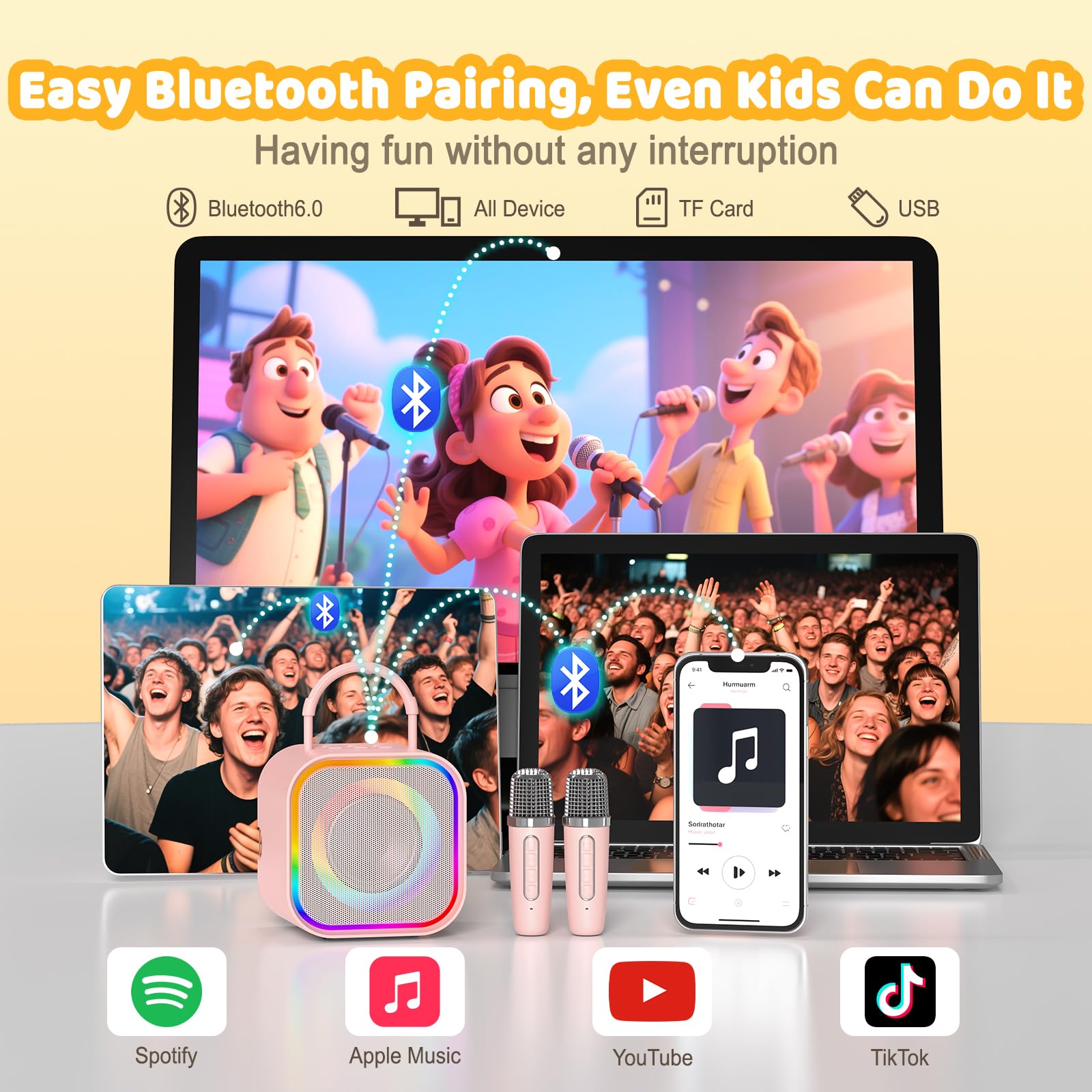 ハオムレン ミニカラオケマシン 子供用 女の子向け ポータブ - Kids Microphone Karaoke のレビューと価格
