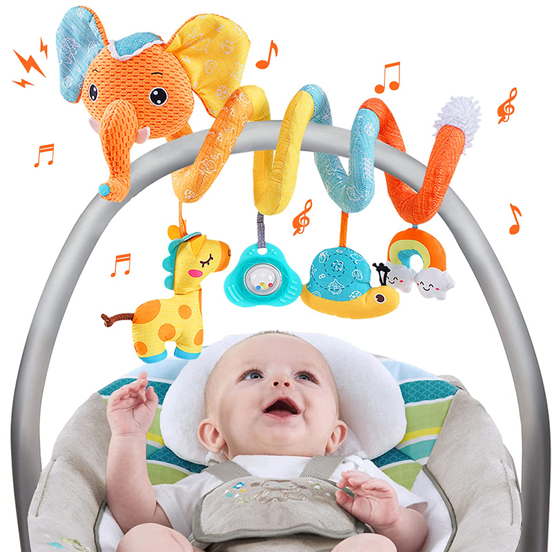 カーシートおもちゃ幼児カラー象ベビーカーストレッチスパイラル - Kids Toys Elephant のレビューと価格