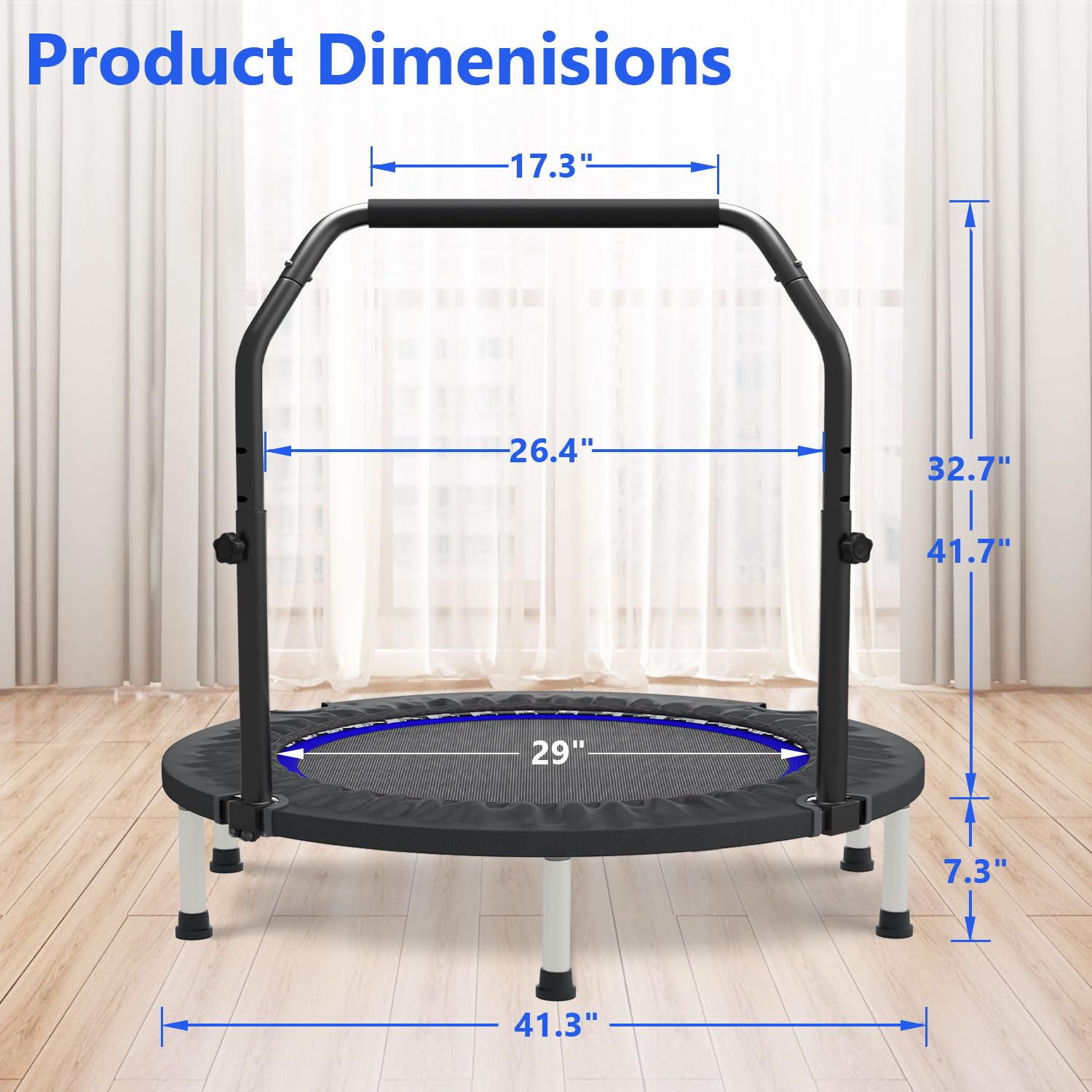 40-48インチ ミニトランポリン リバウンダー、大人と子供 - Trampoline Mini Indoor のレビューと価格