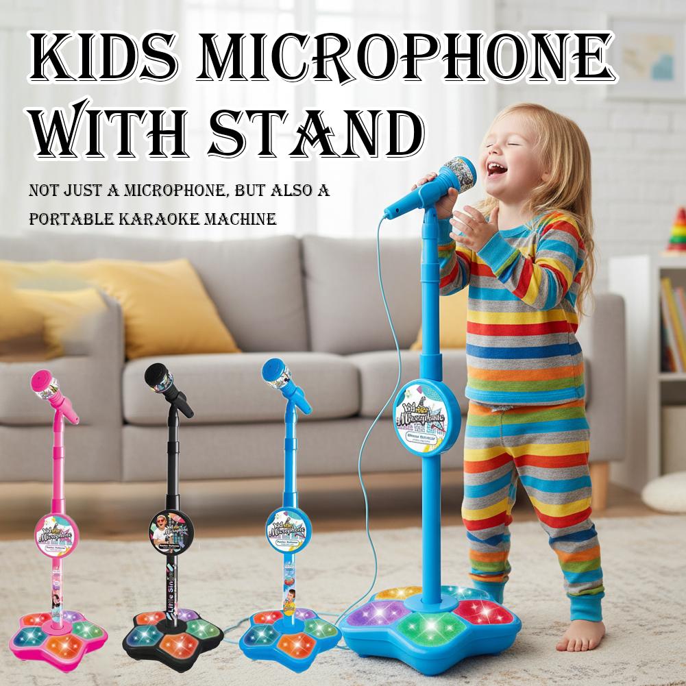子供用マイクスタンド付きカラオケ歌楽器おもちゃ脳トレ教育玩具 - Kids Microphone Karaoke のレビューと価格