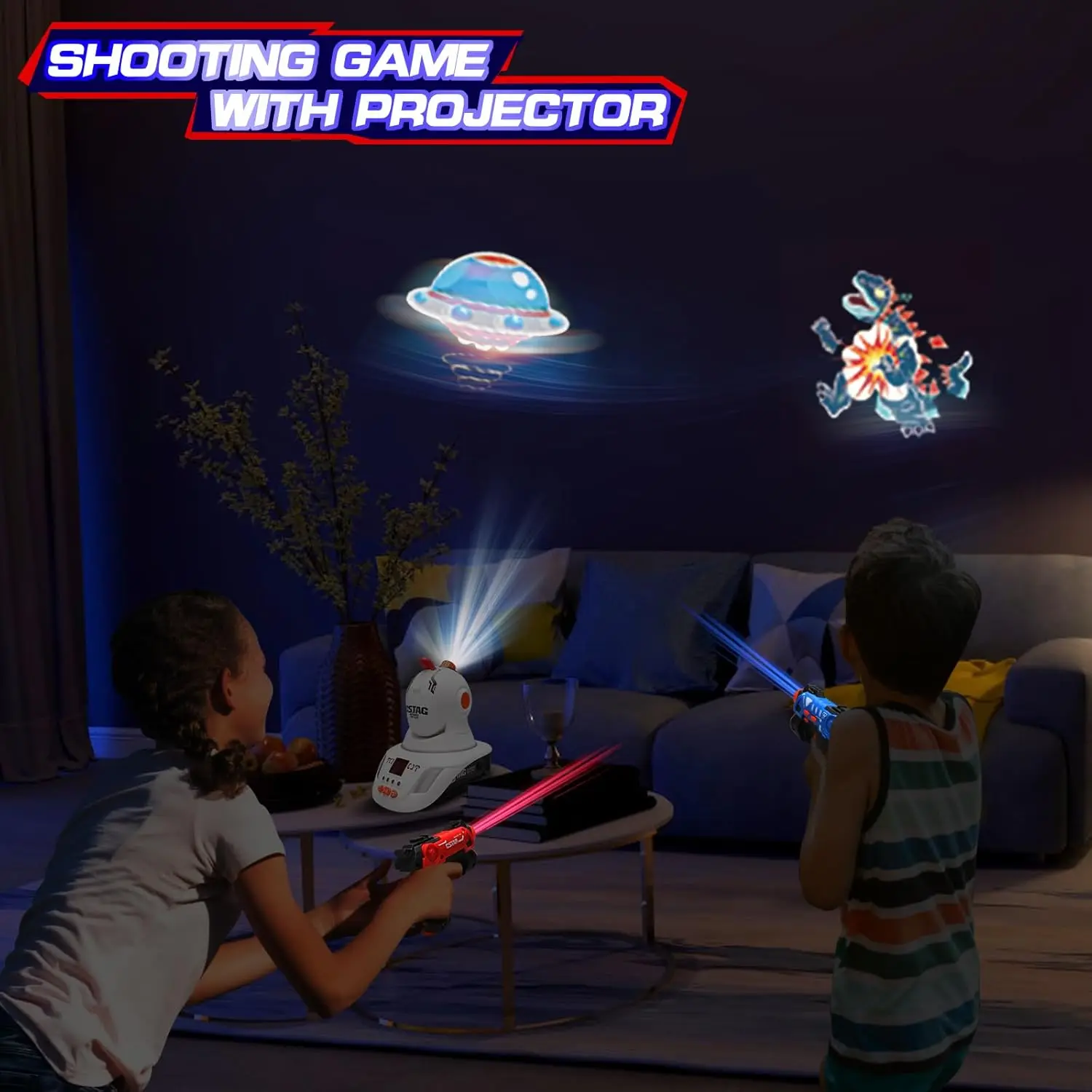 子供用レーザータグ赤外線対戦おもちゃ銃セット、プロジェクター - Laser Tag Set Kids のレビューと価格